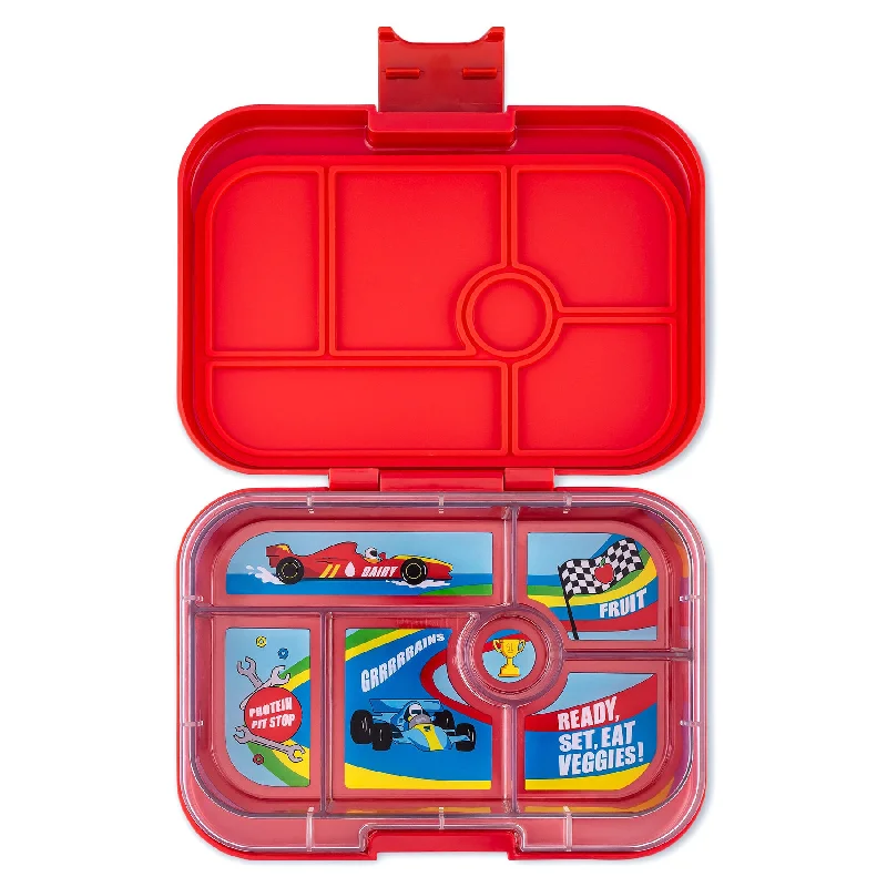 Yumbox Original - 6 Compartment Lunch Box - Roar Red Race Cars