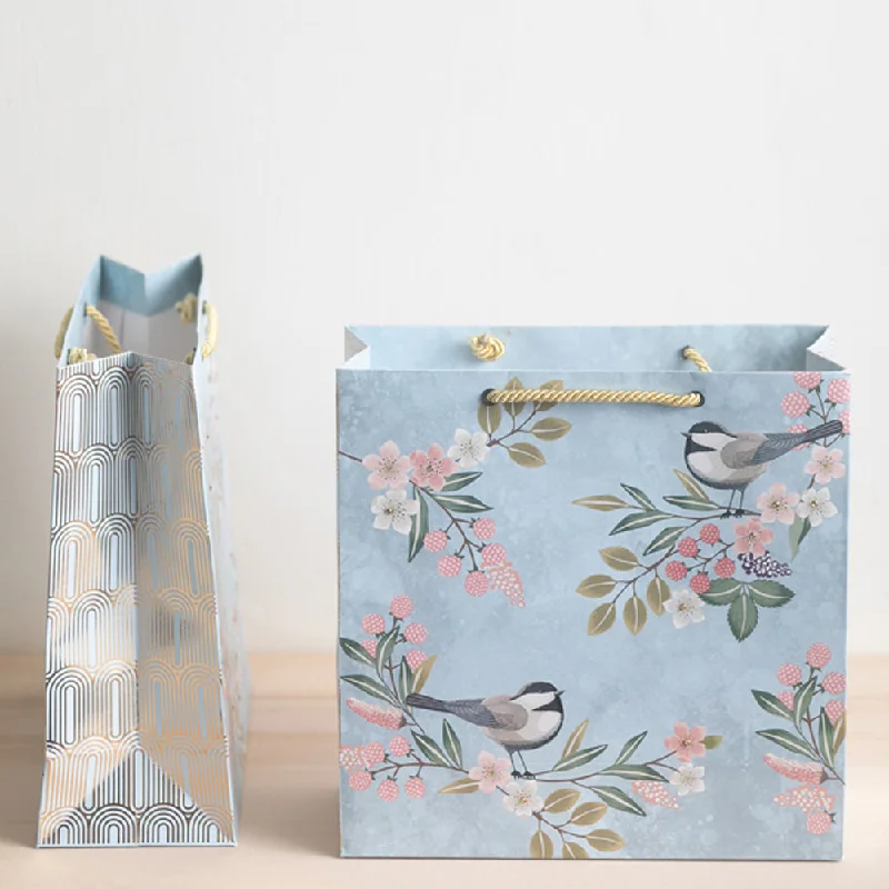 Blue Paper Gift Bag - Set of 5