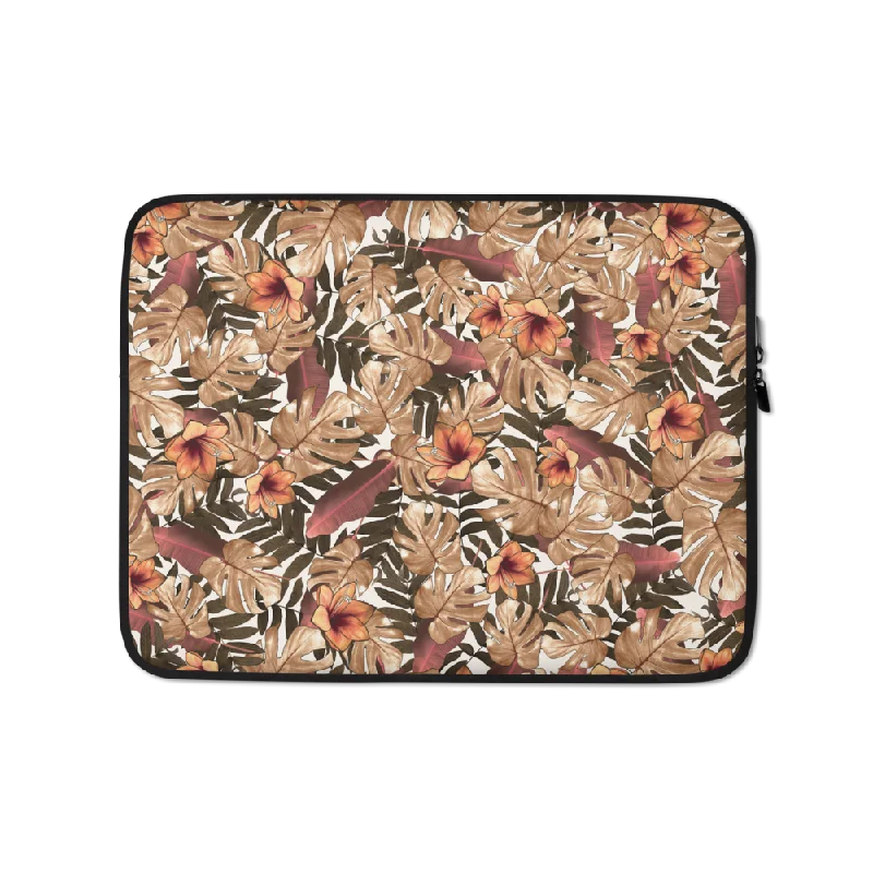 Orange Floral Laptop Case