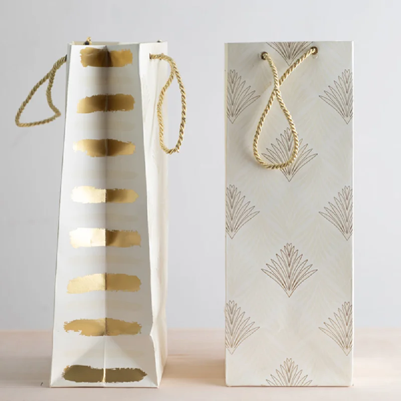 Ivory And Gold Alcohol Bag - Set of 5