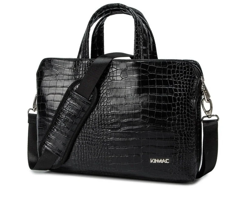 CROCO LEATHER MESSENGER HANDBAG