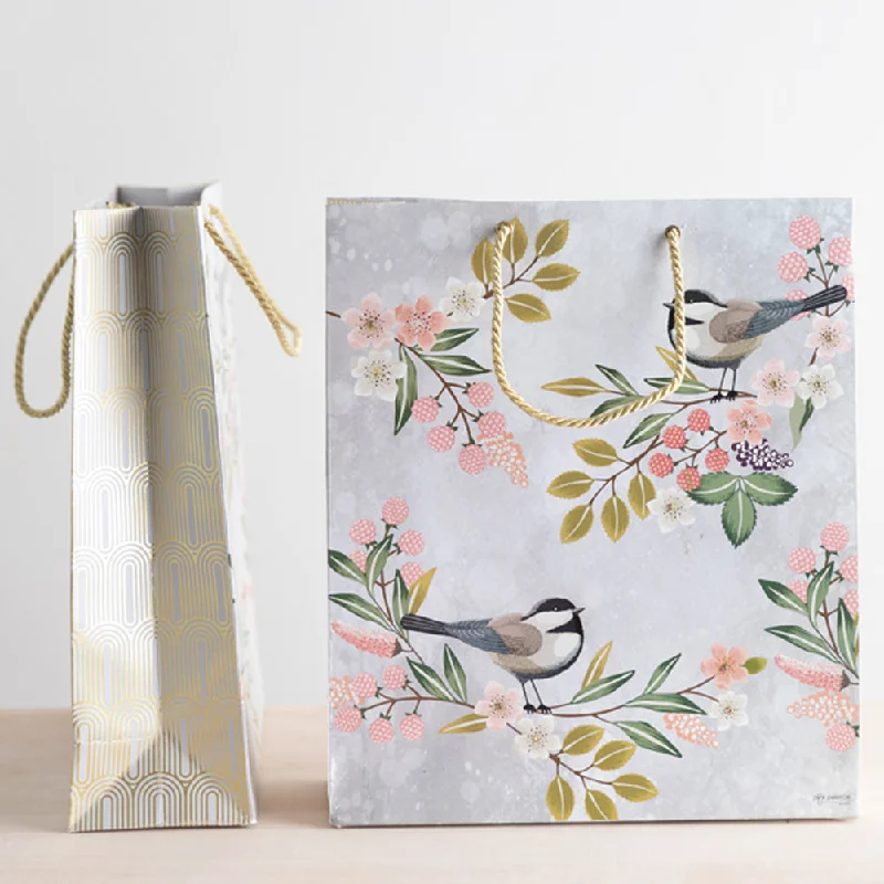 Grey Songbird Large Gift Bag - Set of 5