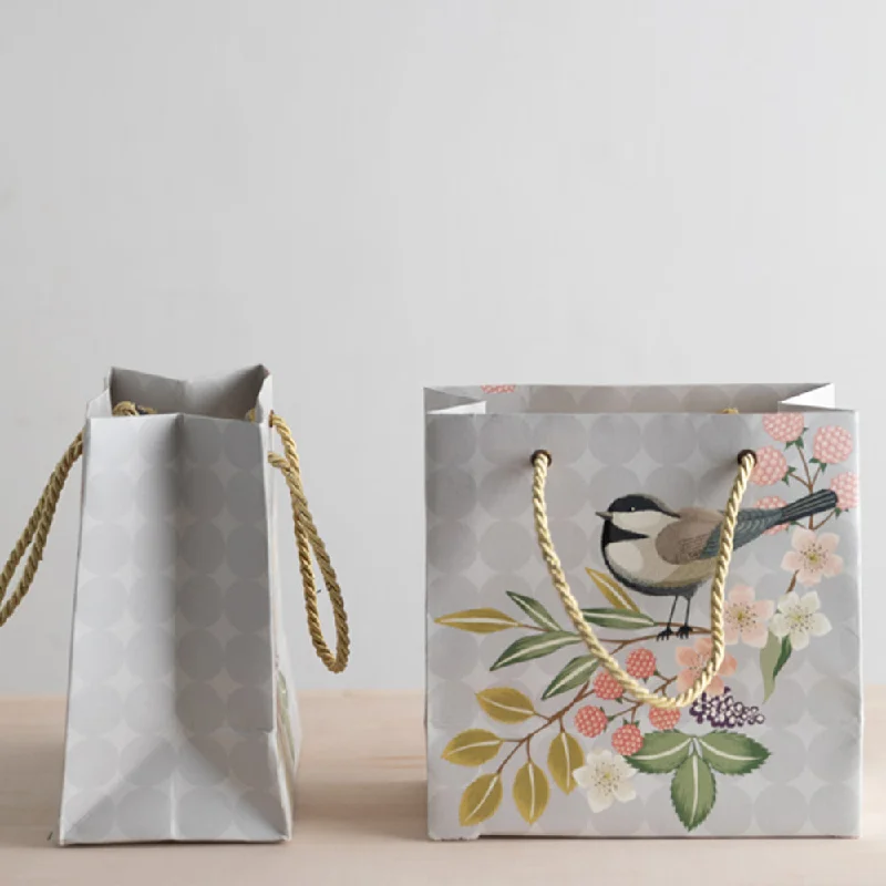 Grey Songbird Small Gift Bag - Set of 5