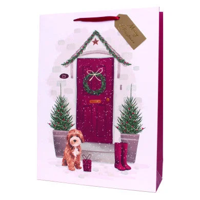 Christmas Gift Bag - Medium Front Door