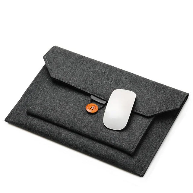 The Buttoned Wool Laptop Sleeve 13-inch