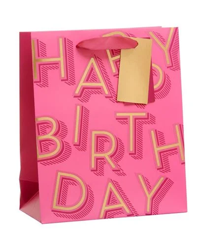 Gift Bag Medium - Pink Happy Birthday