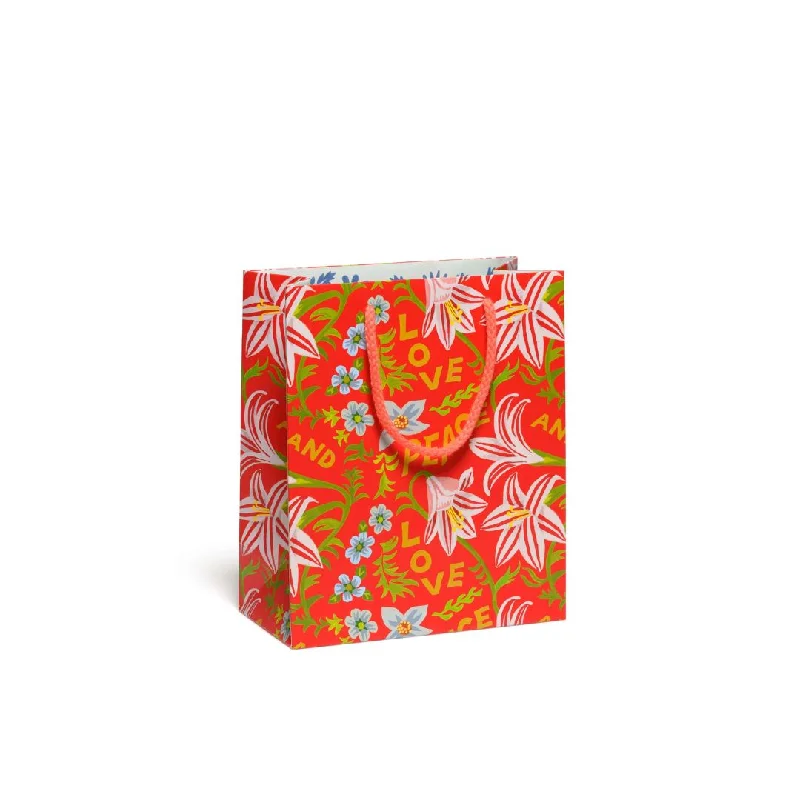 Peace and Love Amaryllis Holiday Gift Bag