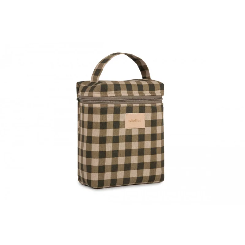 nobodinoz Hyde Park Insulated Baby Bottle and Lunch Bag Green Checks