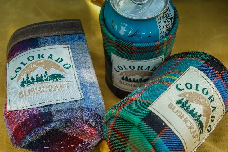 Bushcraft Scottish Tartan Wool Insulated Can Beverage Cooler Coozie Koozie Cosy