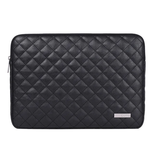 Leather Plaid Laptop Case 13-inch