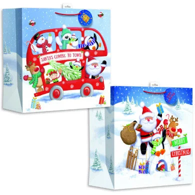 Christmas Gift Bag - Giant Square Santa Bus & Igloo