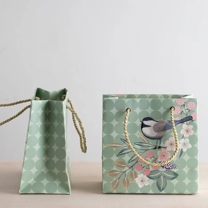 Green Songbird Small Gift Bag - Set of 5