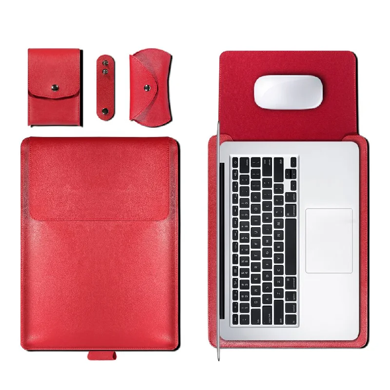 Leather Sleeve Set With Support Frame for MacBook 15-inch