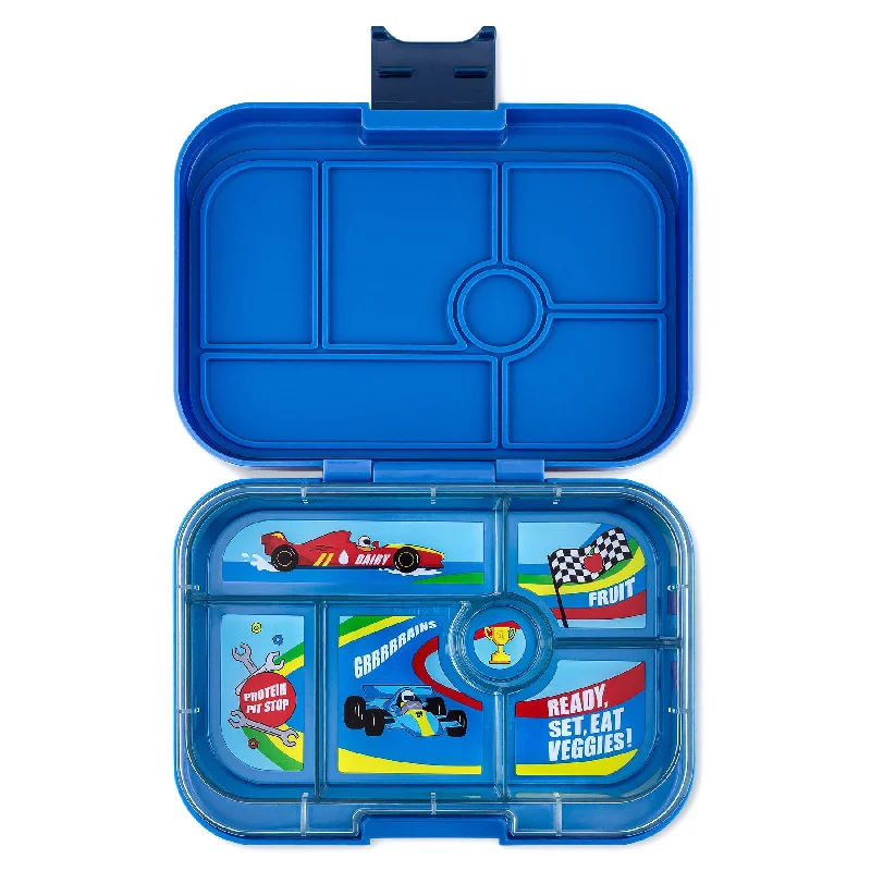 Yumbox Original - 6 Compartment Lunch Box - Surf Blue Race Cars