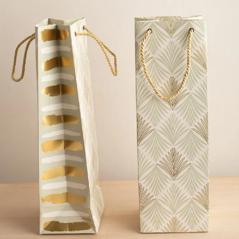 Mint Green And Gold Alcohol Bag - Set of 5