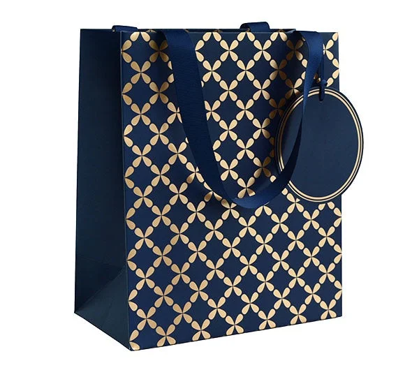 Gift Bag - Clover Navy/Gold