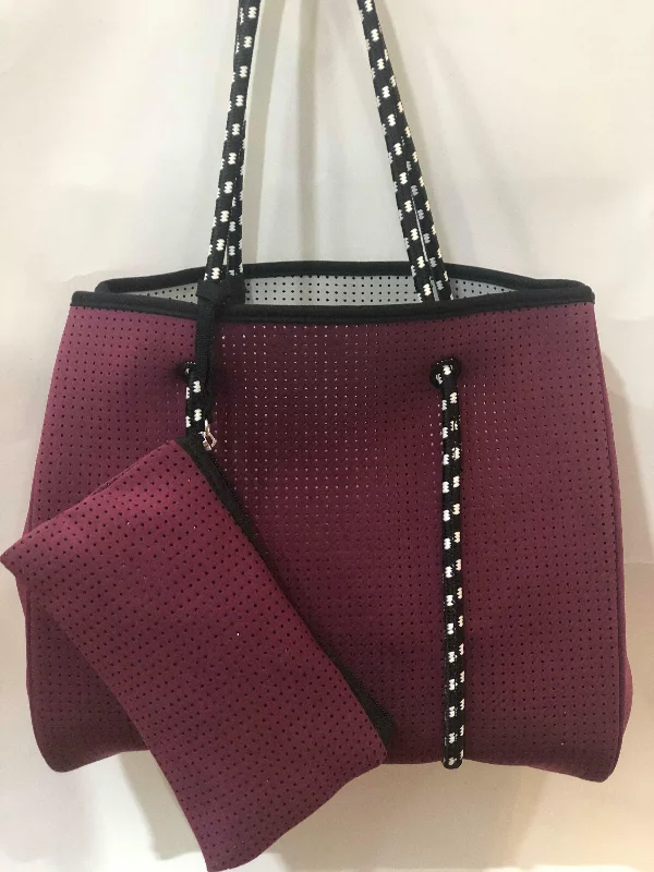 BAGGAGE BTQ- NEOPRENE TOTE | PLUM WITH GREY