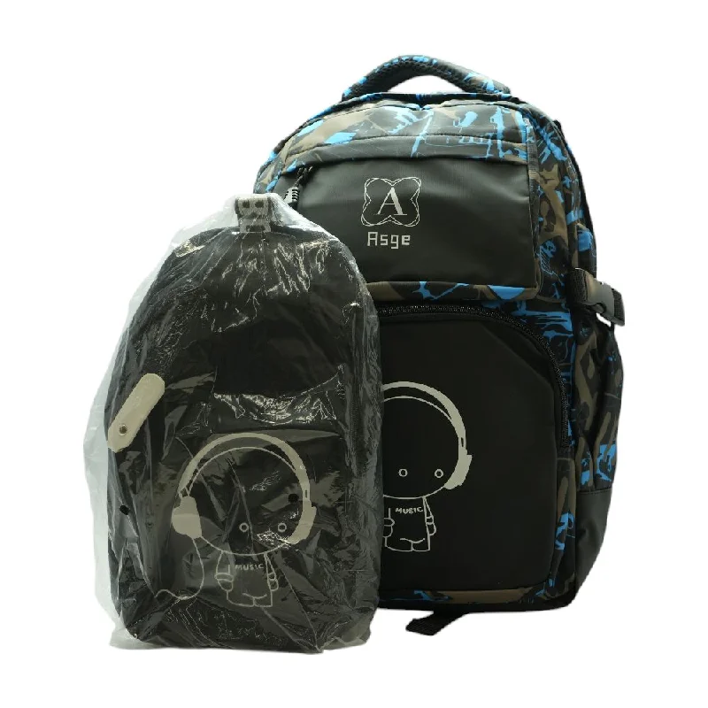 Blue Graphic Backpack