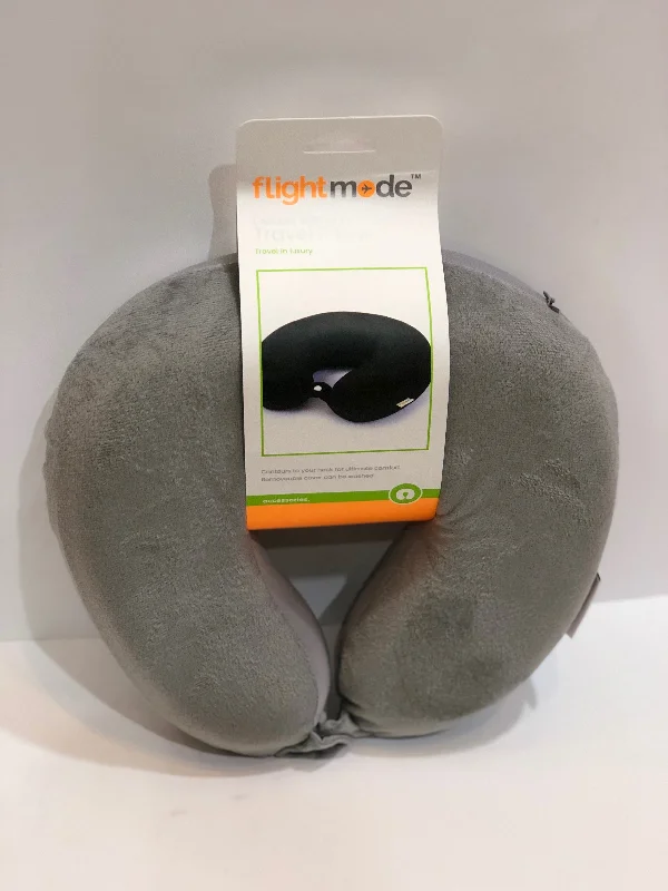 FLIGHT MODE- MEMORY FOAM TRAVEL PILLOW GREY