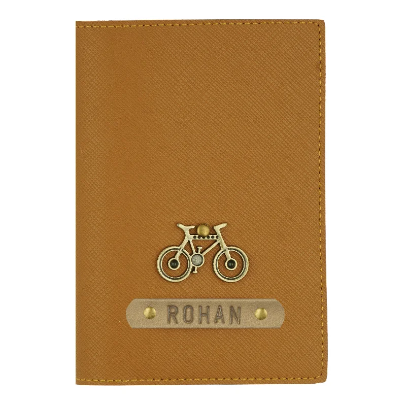 Personalized Brown Textured Passport Cover