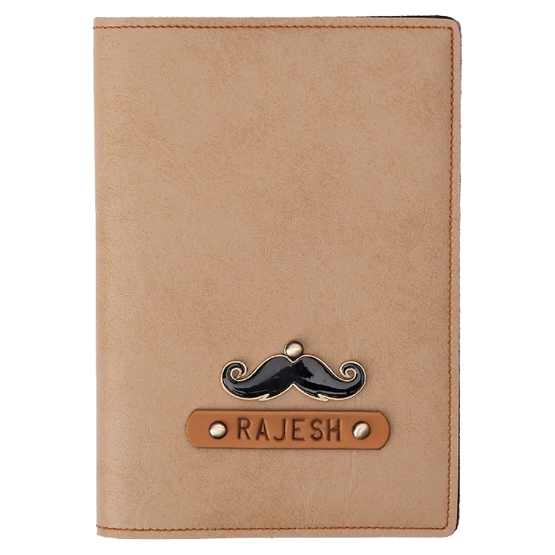 Personalized Cream Leather Finish Passport Cover