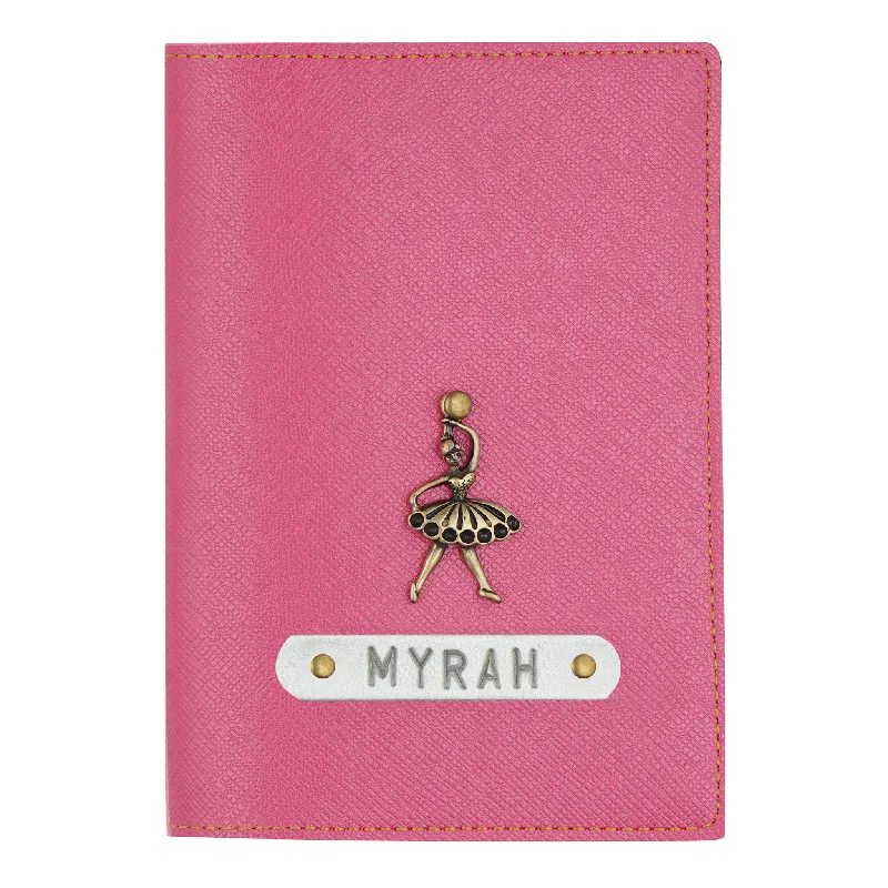 Personalized Dark Pink Textured Passport Cover