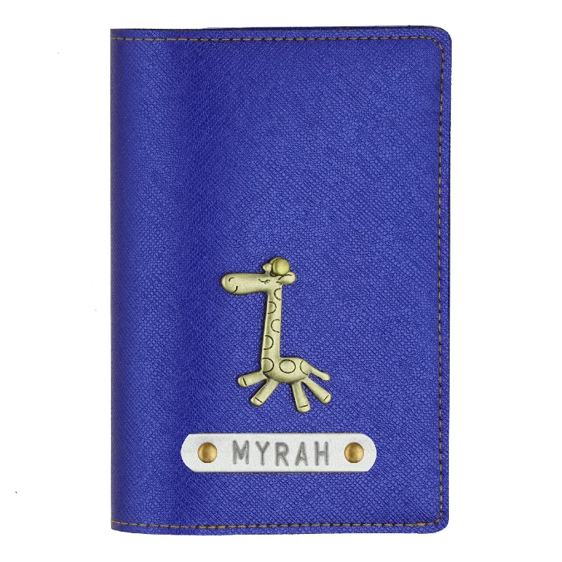 Personalized Electric Blue Textured Passport Cover