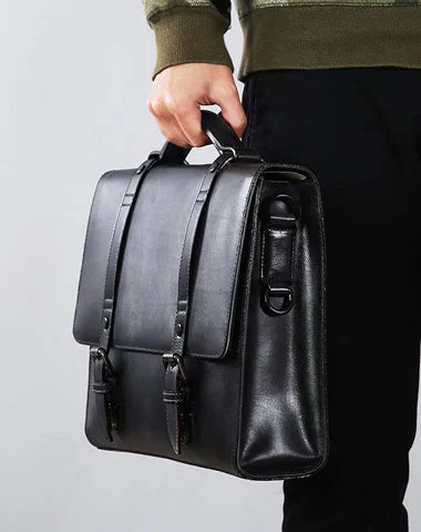 Leather Mens Cool Messengers Bag Large Briefcase Work Bag Business Bag Laptop Bag for men