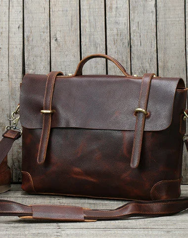 Mens Leather Briefcases Shouler Laotop Bag Leather Briefcase Workbag for Men