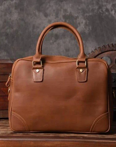 Handmade leather men Briefcase messenger vintage shoulder laptop bag vintage bag