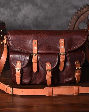 Handmade leather men Briefcase messenger vintage shoulder laptop bag vintage bag