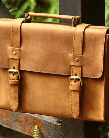 Handmade Leather Mens Cool Messenger Bag Briefcase Square Bag Chest Bag Bike Bag Cycling Bag for men