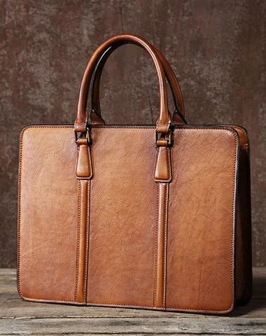 Vintage Cool Leather Mens Briefcase Work Bag Business Bags Laptop Bag for men