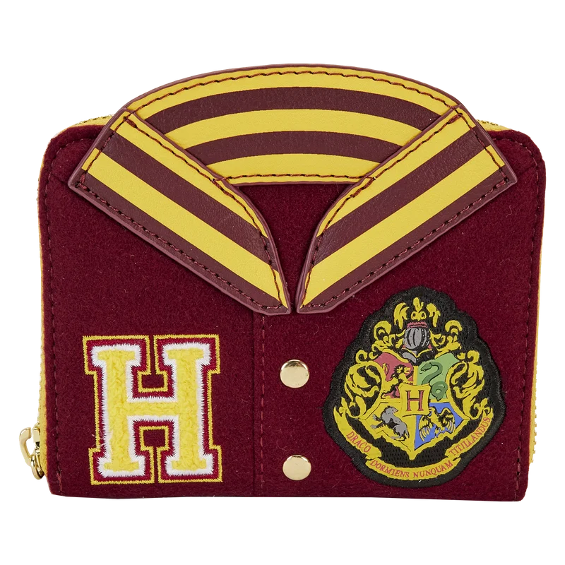 Harry Potter Hogwarts Crest Varsity Jacket Zip Around Wallet