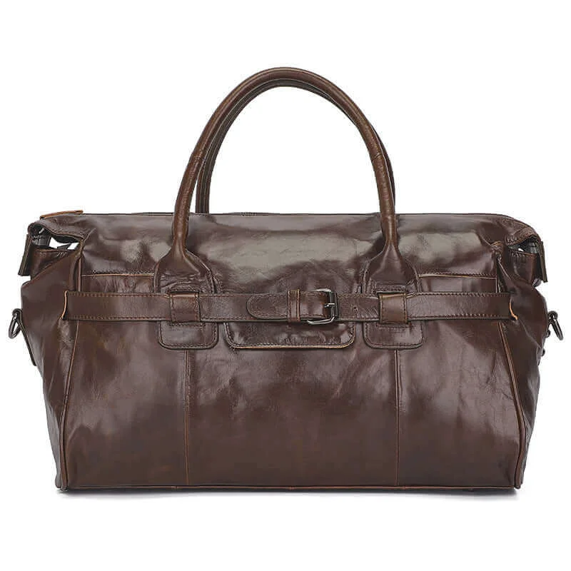 Leather Travel Bag NZ - Premium Coffee Leather Bag