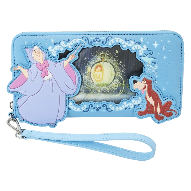 Loungefly Disney Cinderella Lenticular Princess Series Zip Around Wristlet Wallet