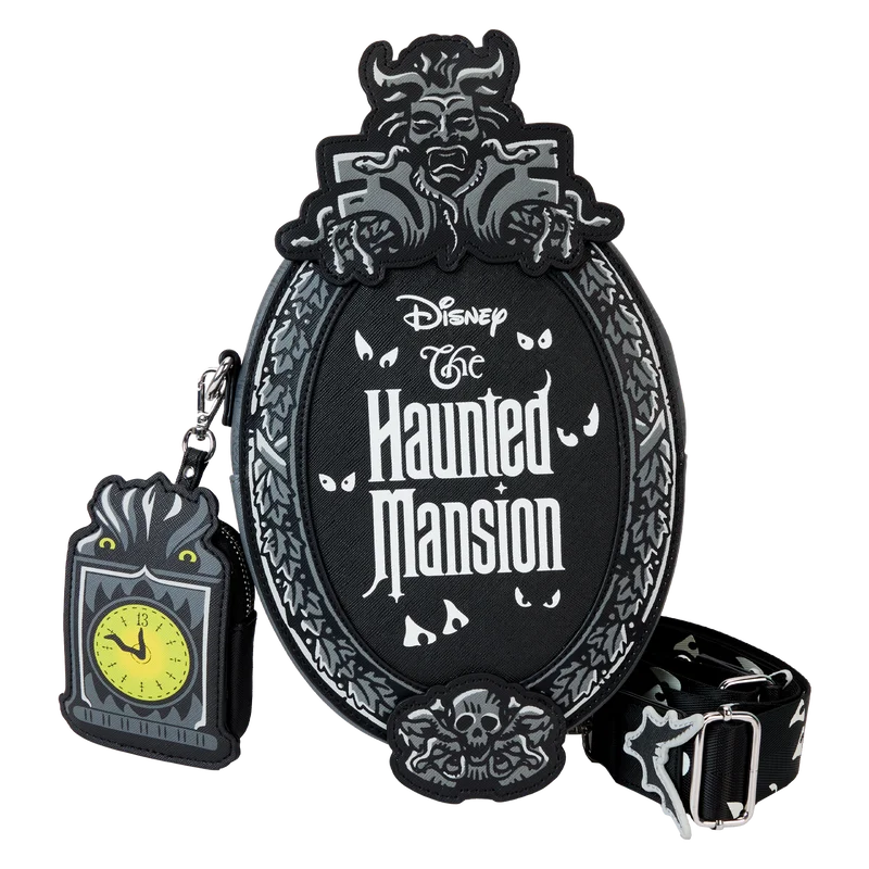 Loungefly The Haunted Mansion Plaque Glow Crossbody Bag With Coin Bag