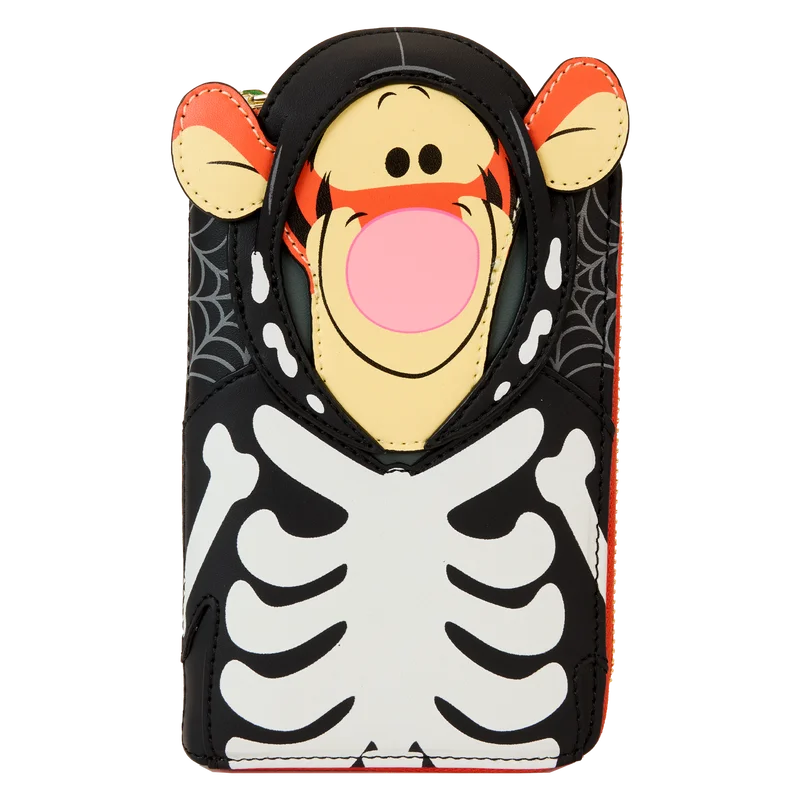 Loungefly Winnie The Pooh Skeleton Tigger Cosplay Glow Zip Around Wallet