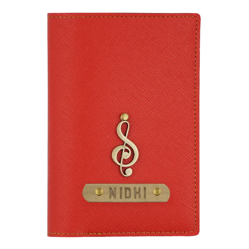 Personalized Red Textured Passport Cover