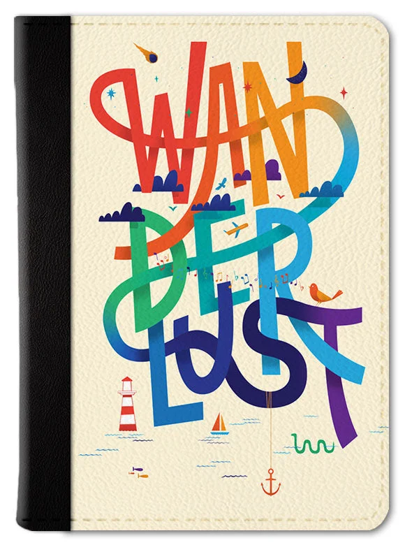 Wanderlust Typography Passport Wallet