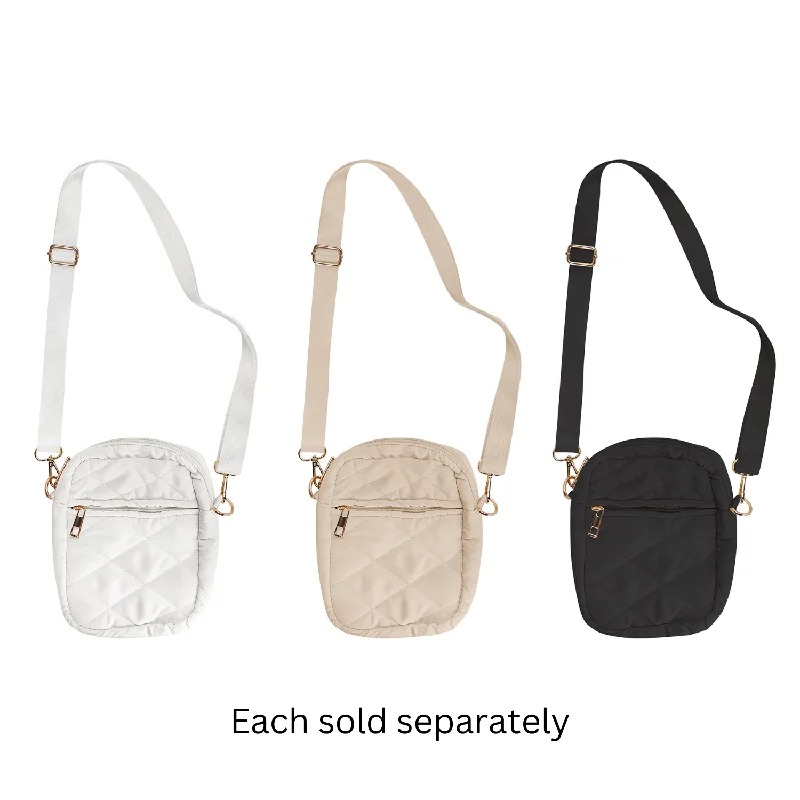 Zoey Crossbody Puffy Bag in White, Ivory, or Black