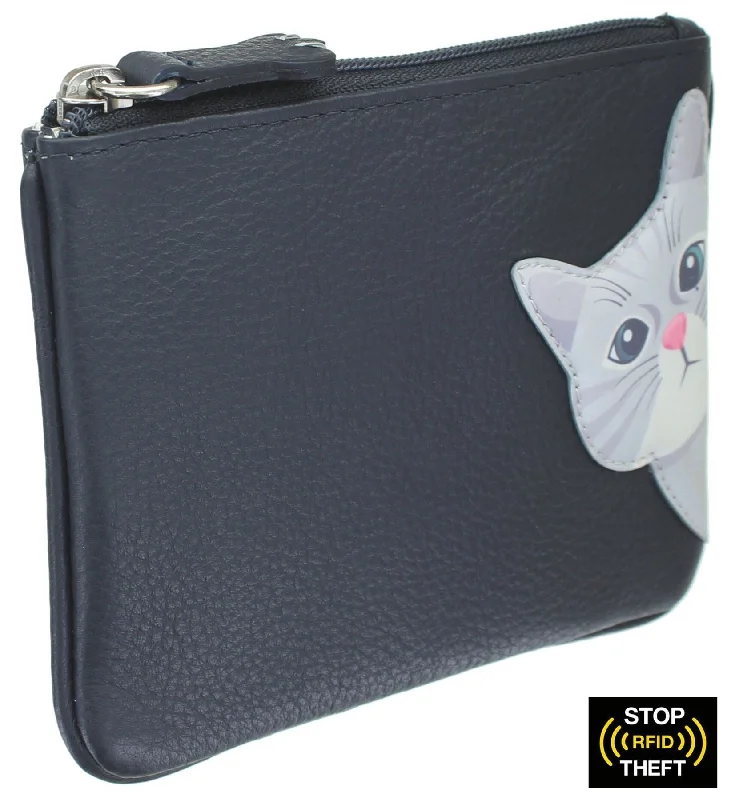 Mala Leather Cleo the Cat Collection Leather Coin Purse RFID Blocking 4230_50