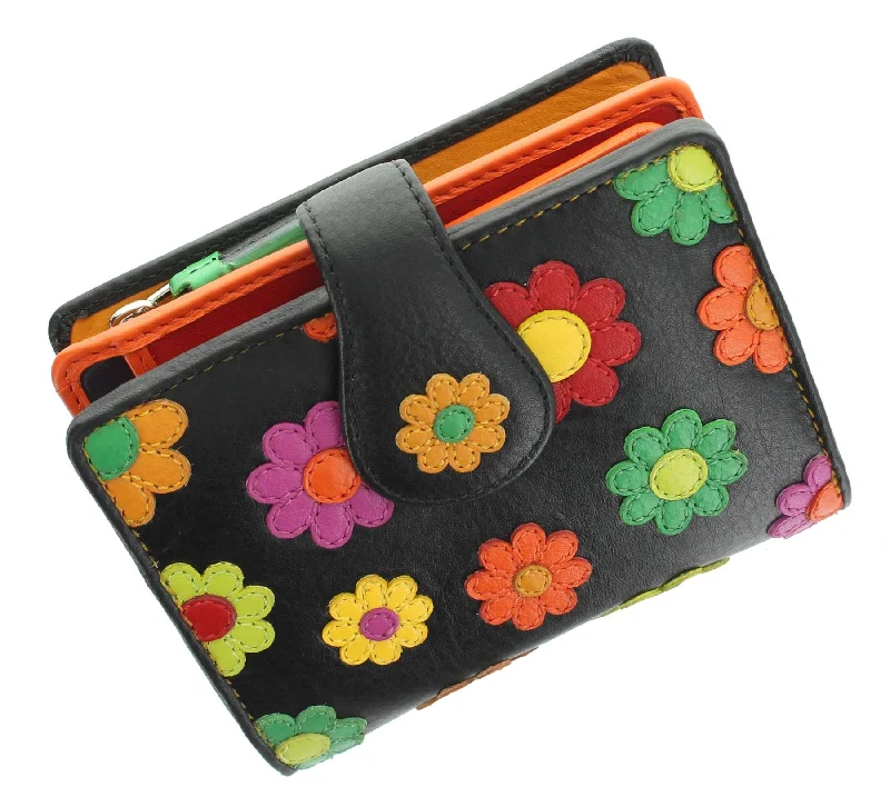 Visconti Daisy Collection SUNSHINE Ladies Leather Purse With Tab Closure RFID blocking DS80