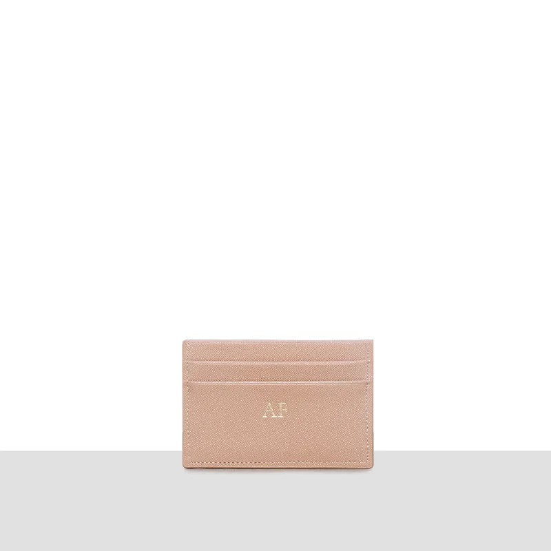 Nude Saffiano Leather Cardholder