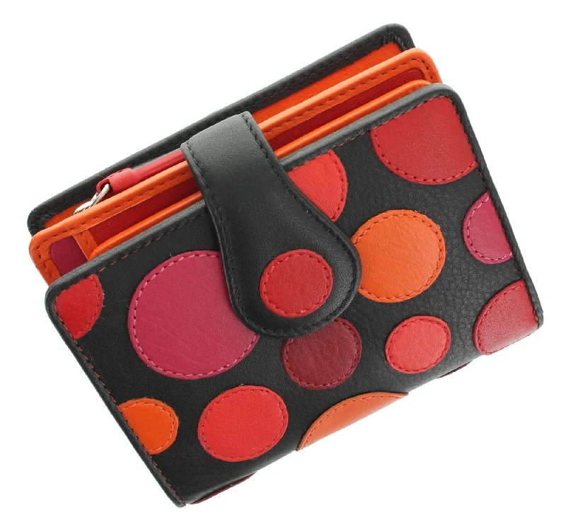 Visconti Polka Collection PLUTO Ladies Leather Purse With Tab Closure RFID blocking P3