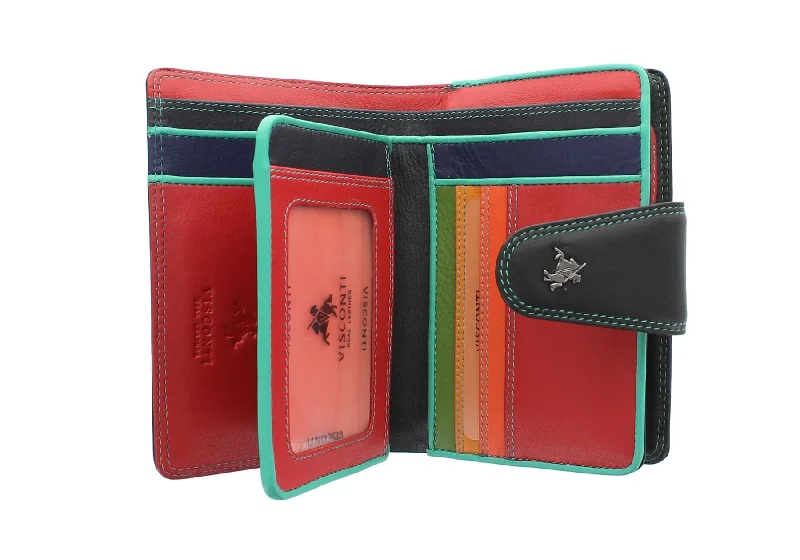 Visconti Spectrum Collection Leather POPPY Purse With Tab Closure & RFID Blocking SP31