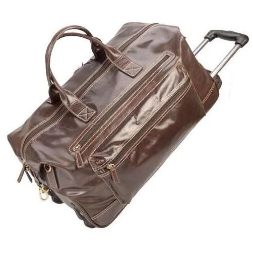 Adpel Dakota Leather Skyline Trolley Travel Bag | Brown