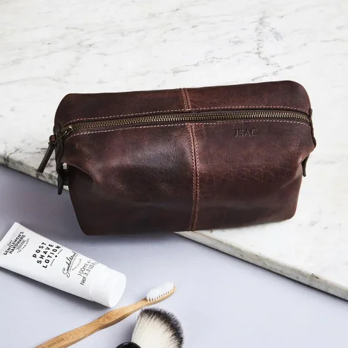 Dad Leather Wash Bag