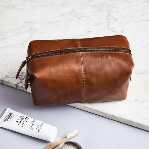 Dad Leather Wash Bag