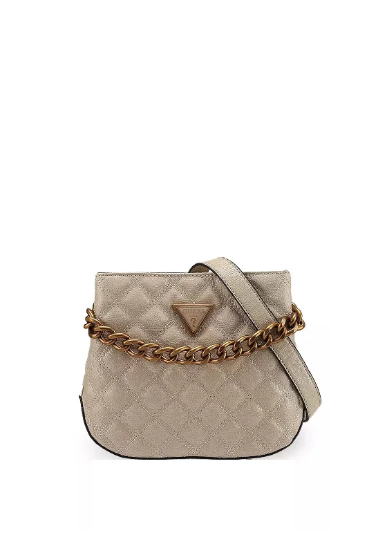 Guess Eire Small Quilted Bucket Bag, Almond